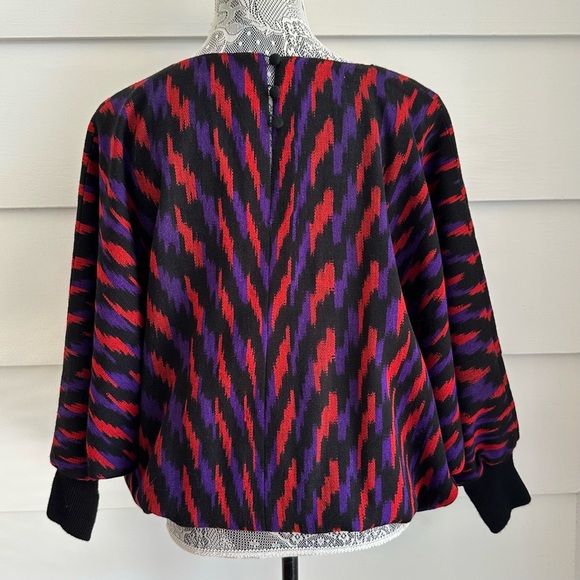 Vintage Gogo Folklore Olga Fisch Ecuadorian Woven Dolman Sleeve Top - Picture 6 of 10